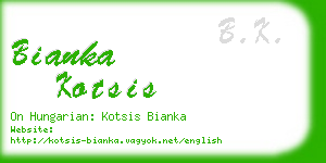 bianka kotsis business card